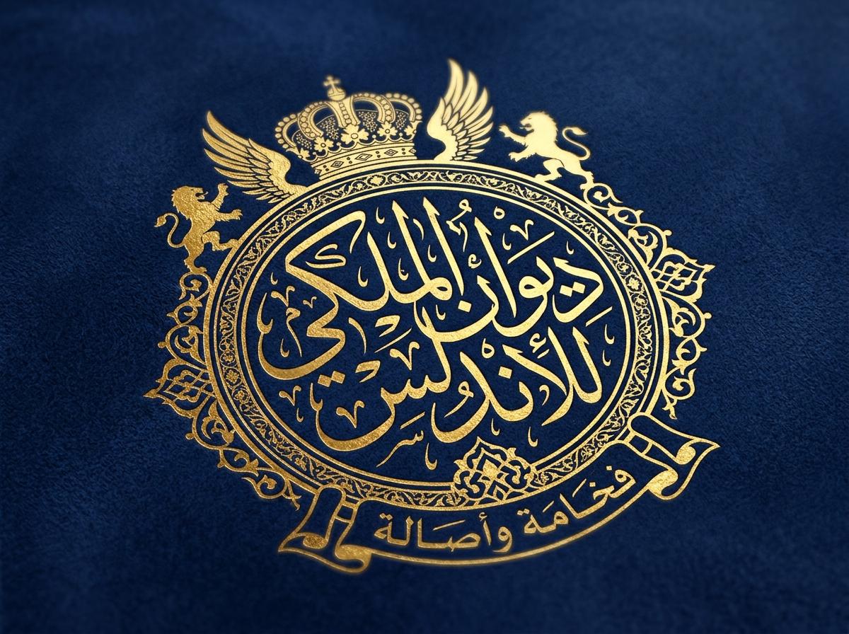 Bespoke Royal Andalusian Diwani Jali Arabic Calligraphy emblem